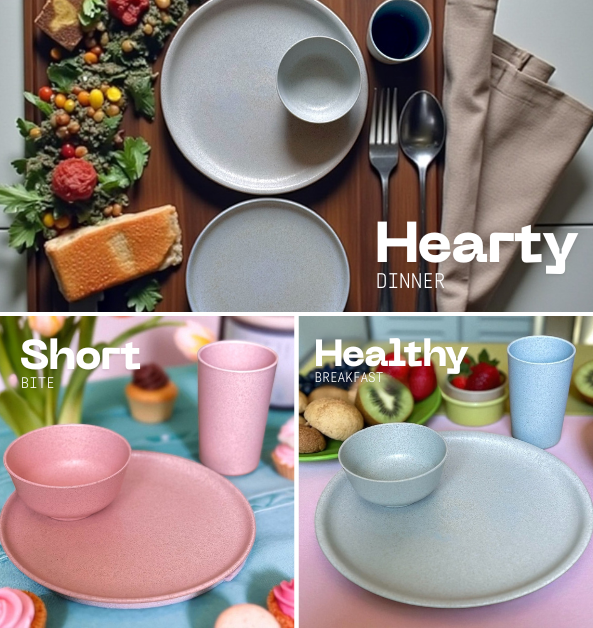 Pello 8 Piece Dinner Set | Glacier Blue and Chroma Pink
