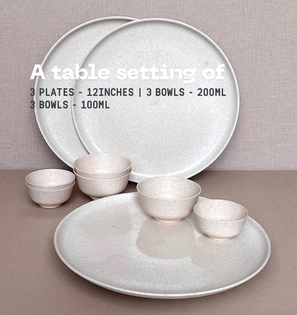 Pello 9 Piece Dinner Set | Sand Beige