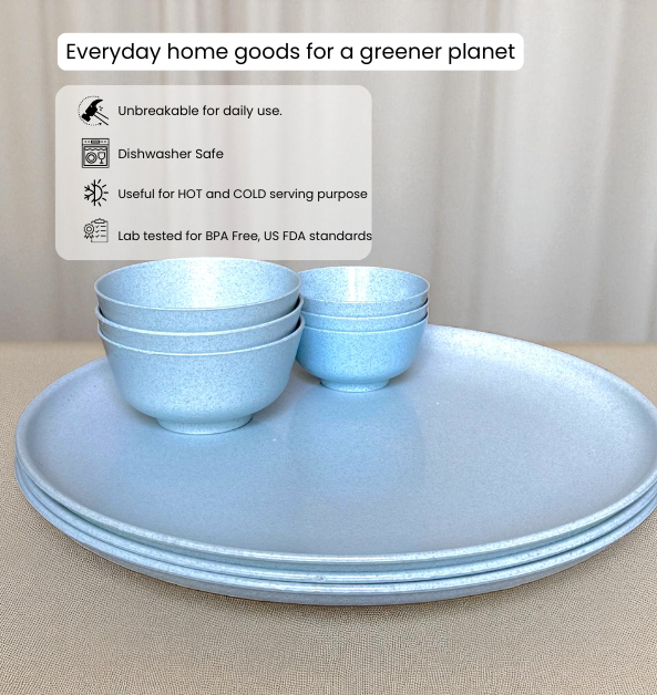 Pello 9 Piece Dinner Set | Glacier Blue