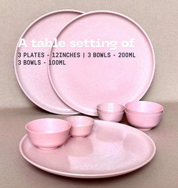 Pello 9 Piece Dinner Set | Chroma Pink