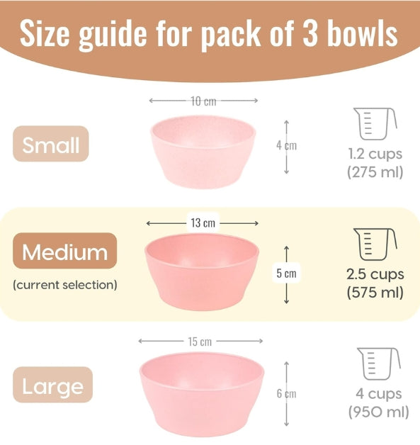 Ivalo Bowl | 600ml | Set of 3 | Chroma Pink